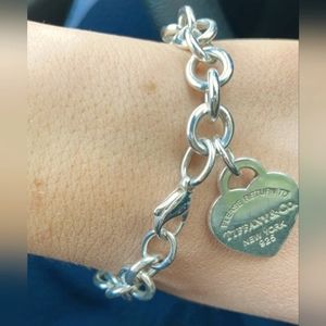 Tiffany & Co. Heart Tag Charm Bracelet, Silver